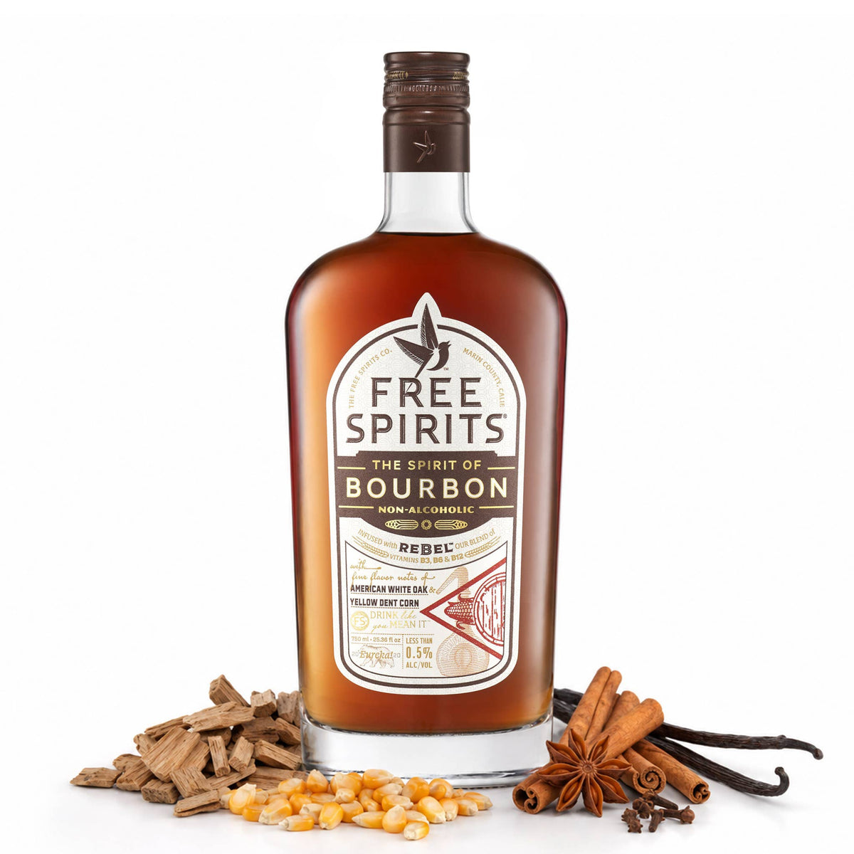 Free Spirits Non-Alcoholic Kentucky Bourbon - 750 ml Bottle