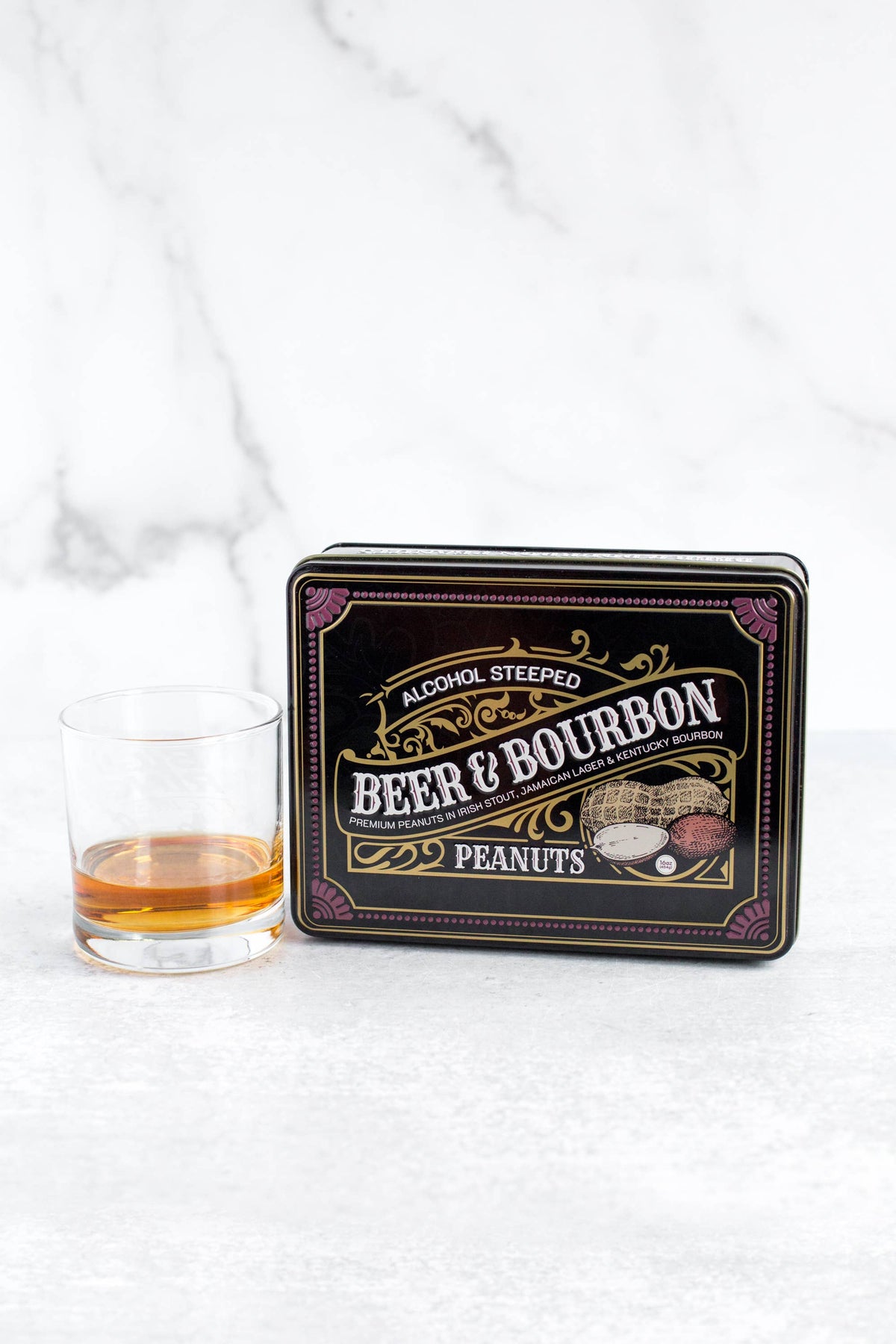 Beer and Bourbon Liquor Peanuts Gift Tin