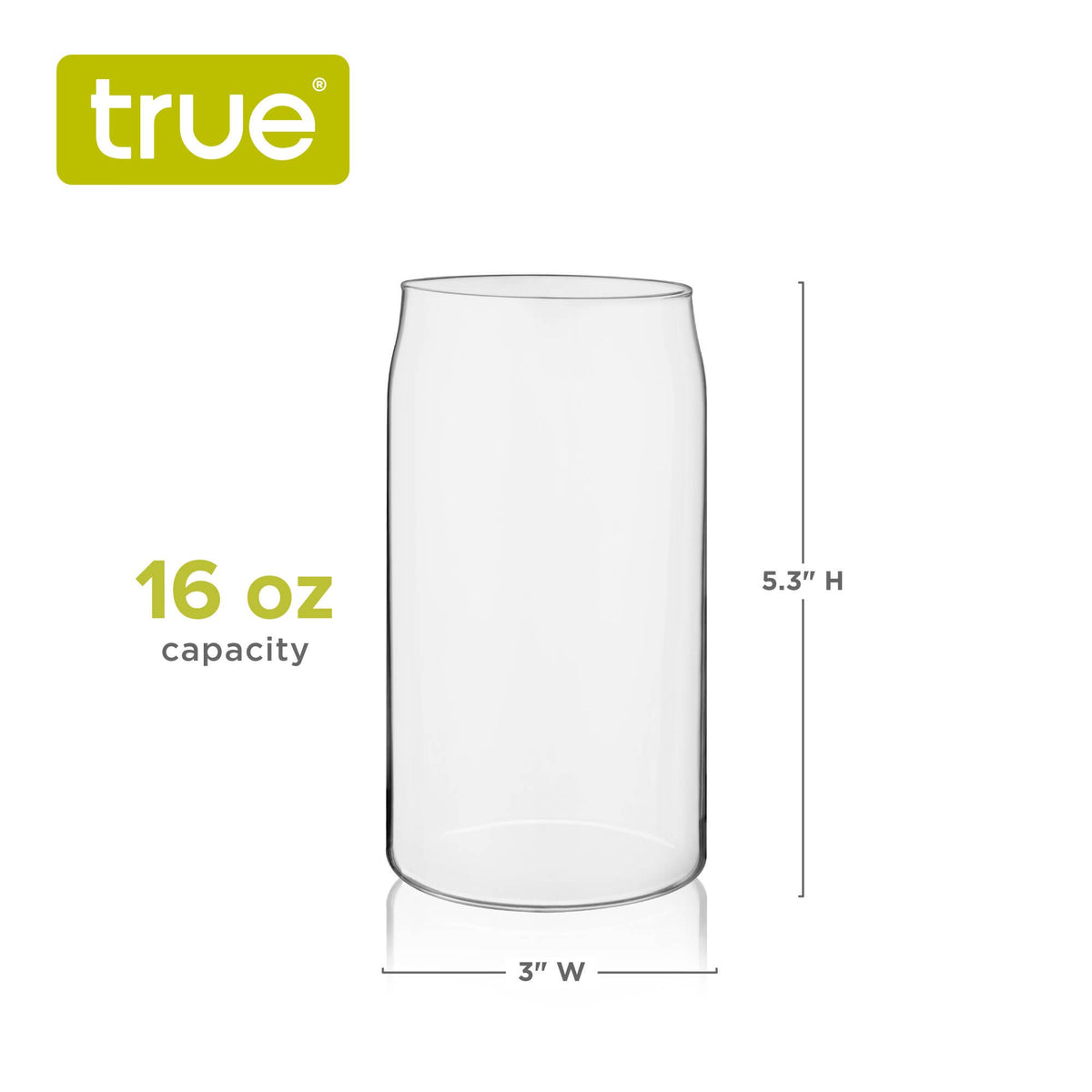 Glass Beer Can Shaped Pint Glasses Set of 4