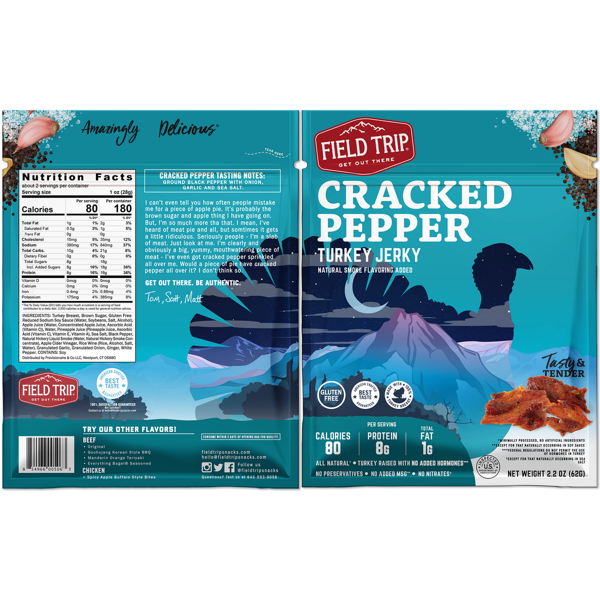 Cracked Pepper Turkey Jerky (2.2oz)