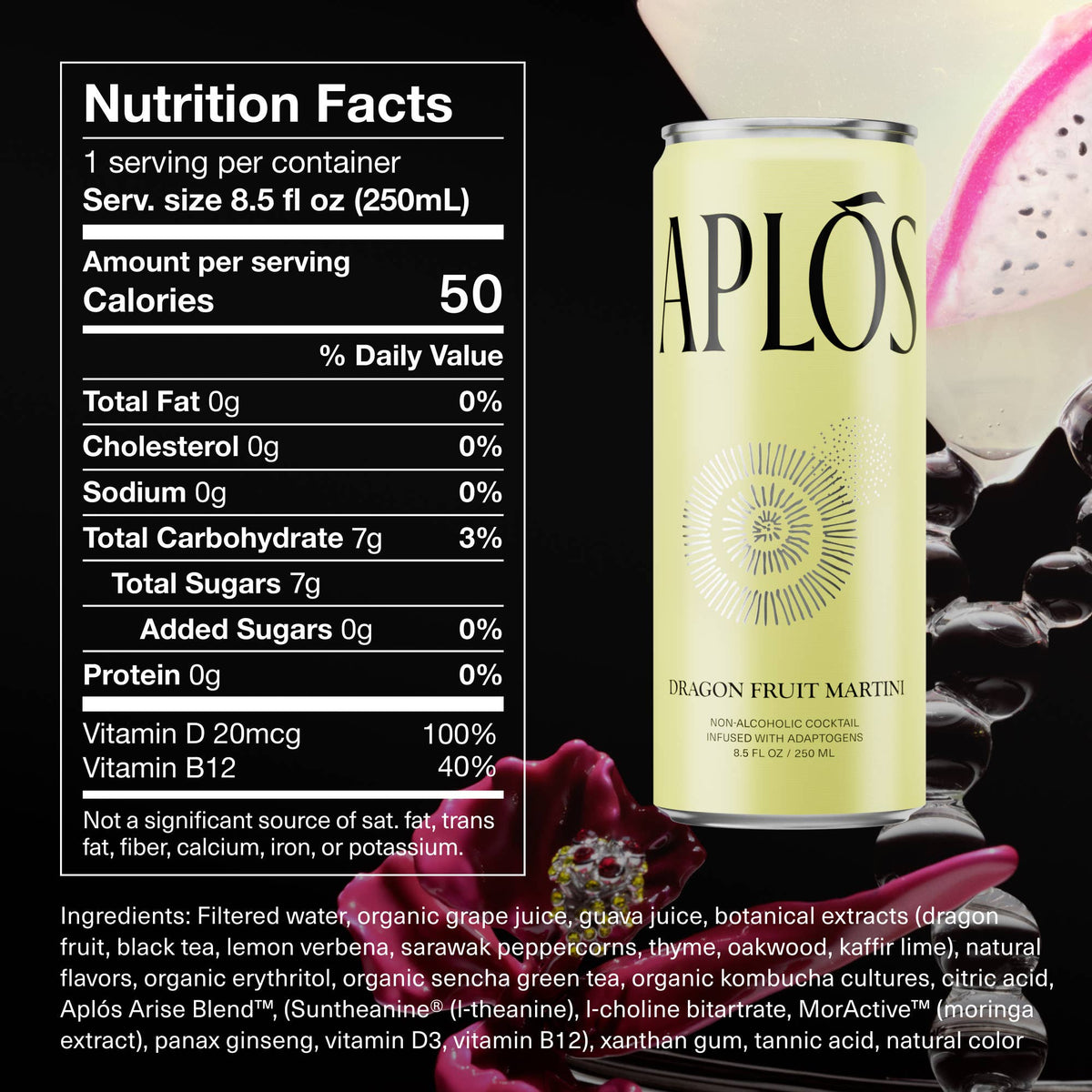 Aplós Dragon Fruit Martini Non-Alcoholic - 4 cans