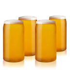 Glass Beer Can Shaped Pint Glasses Set of 4