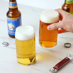 Glass Beer Can Shaped Pint Glasses Set of 4
