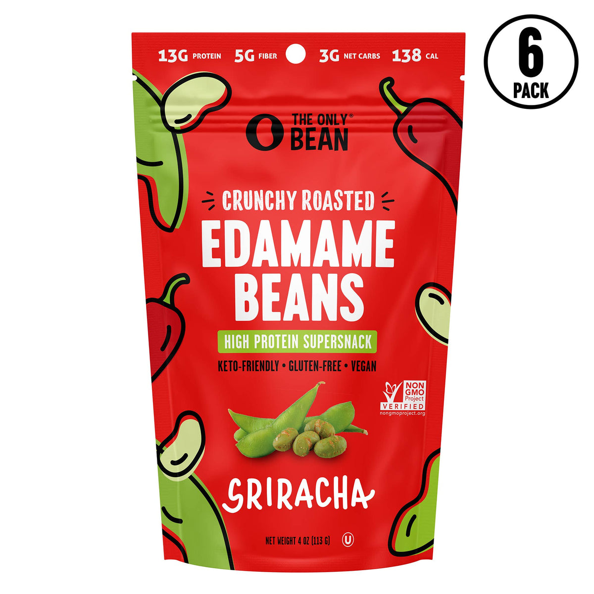 Crunchy Roasted Edamame Sriracha - 4oz 1 Pack