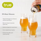 Tapered Glass IPA Beer Glasses Set of 4
