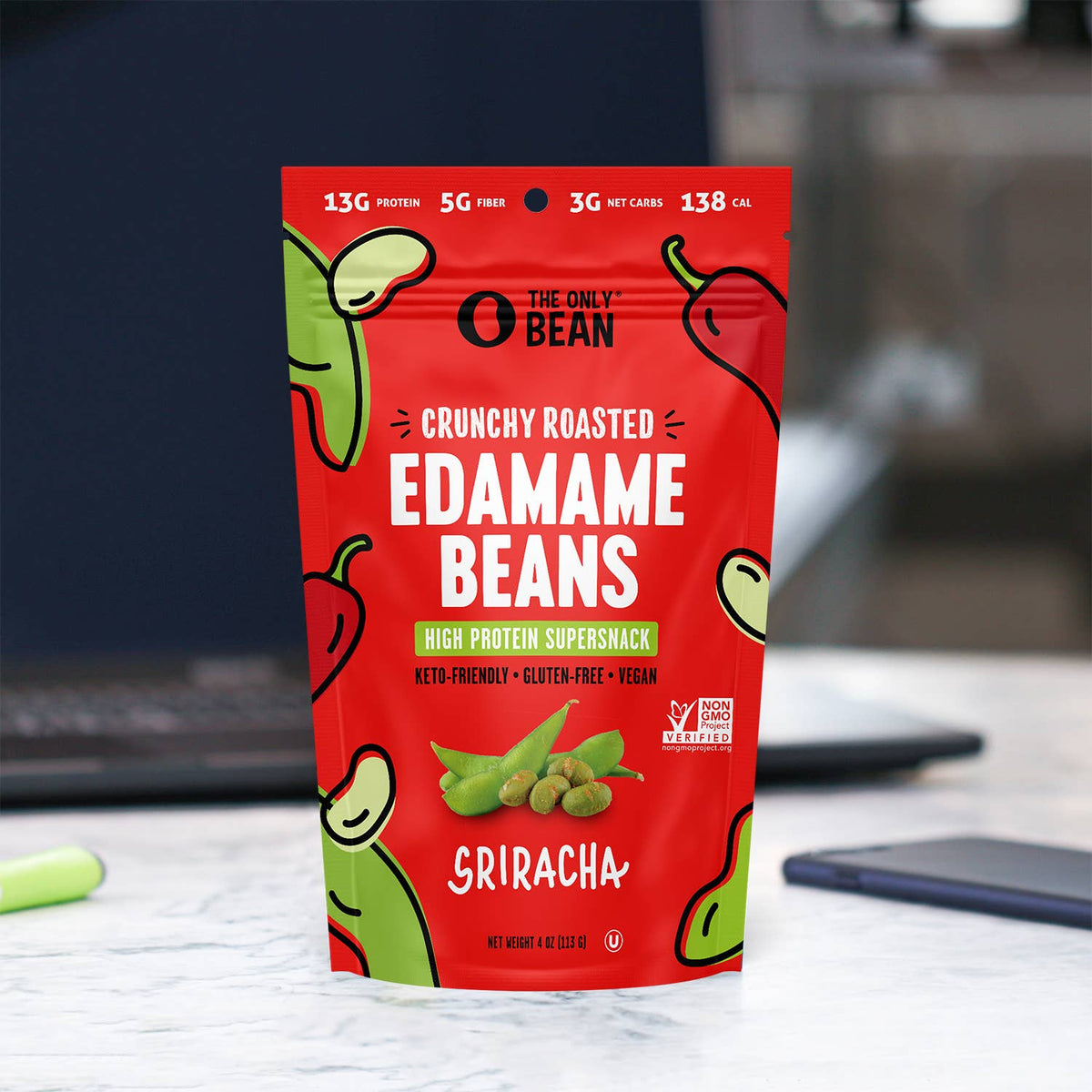 Crunchy Roasted Edamame Sriracha - 4oz 1 Pack