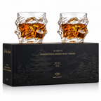 Storm Japanese Crystal Whiskey Glasses Set of 2 | 10oz