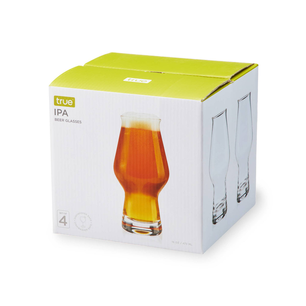 Tapered Glass IPA Beer Glasses Set of 4