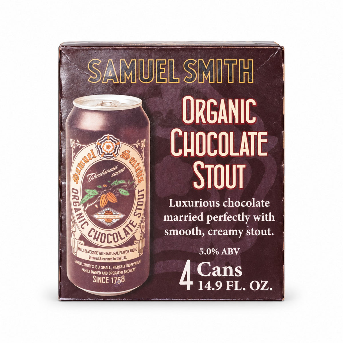 Samuel Smith’s Organic Chocolate Stout Can 14.9oz-4pk